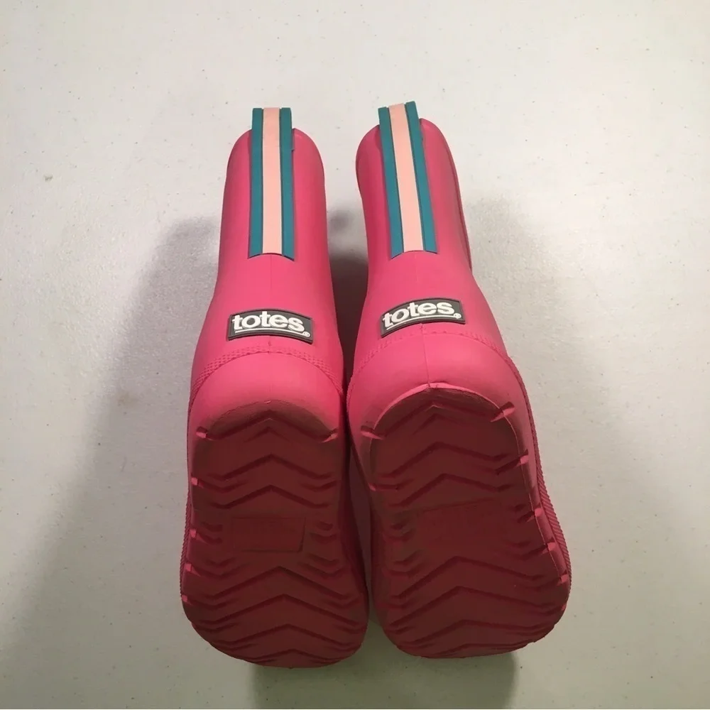 Totes Rain Boots Pink Size 4-5